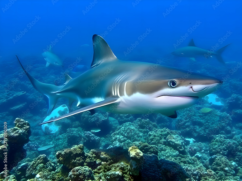 Small Fish with Ambitions of a Big Shark - Business Concept Small Fish with Ambitions of a Big Shark - Business Concept