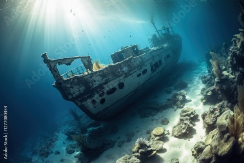 Shipwreck underwater outdoors vehicle.