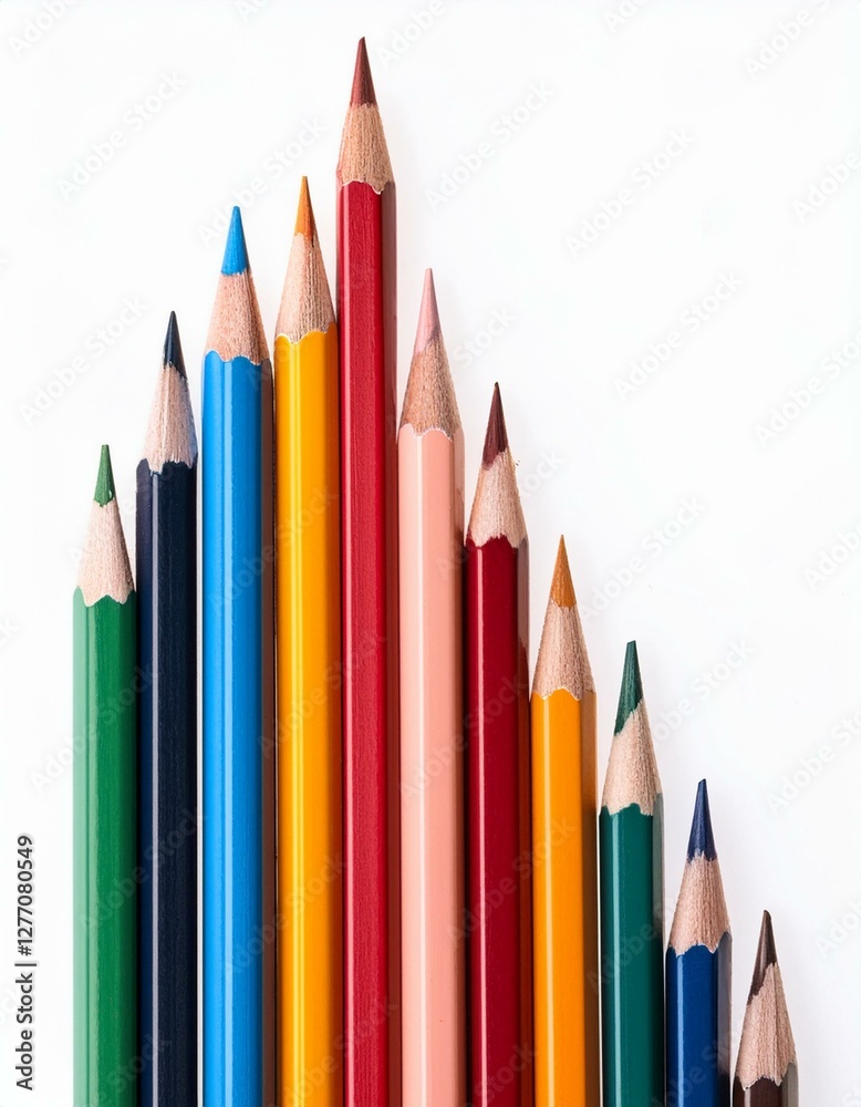 Color pencils isolated on white background.