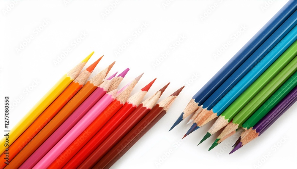 Fototapeta premium Color pencils isolated on white background.