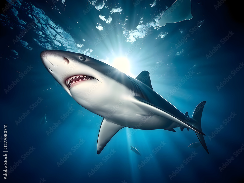 Fototapeta premium Small Fish with Ambitions of a Big Shark - Business Concept