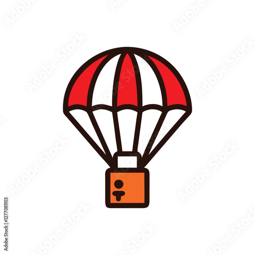  Stylized Emergency Parachute Icon for Rescue