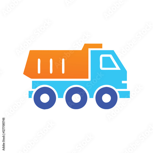  Vector Icon of Dump Truck for Heavy Loads