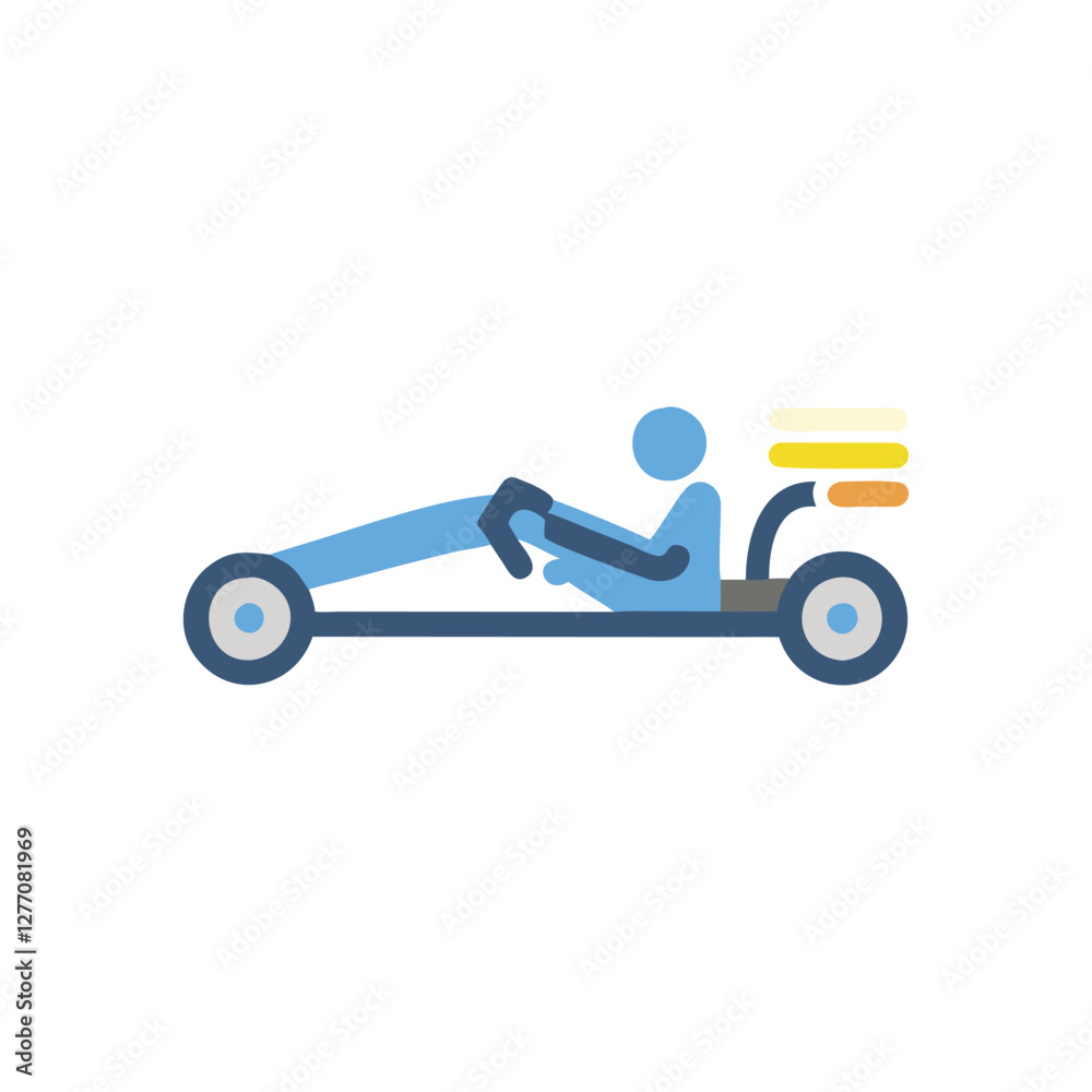 Stylized Drag Racer Icon for Motorsports Stylized Drag Racer Icon for Motorsports