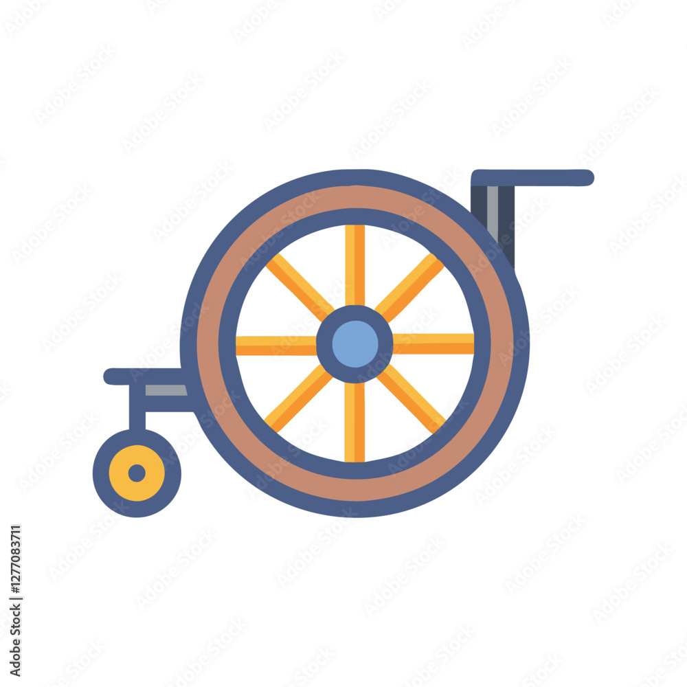 Stylized Carriage Wheel Icon for History Stylized Carriage Wheel Icon for History