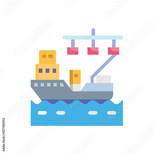  Vector Icon of Cargo Port for Logistics