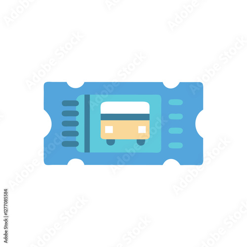  Vector Icon of Bus Ticket for Travel