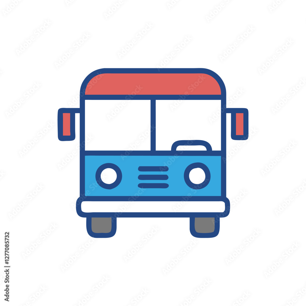 Stylized Bus Icon for Urban Transit Stylized Bus Icon for Urban Transit