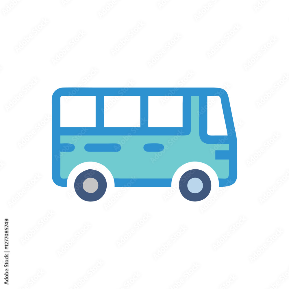  Vector Icon of Public Bus Vehicle