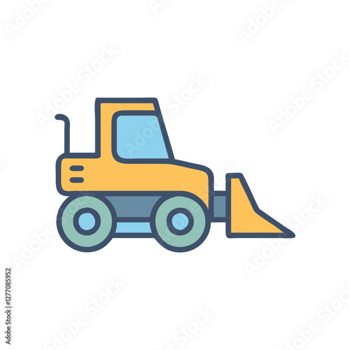  Stylized Bulldozer Icon for Heavy Machinery