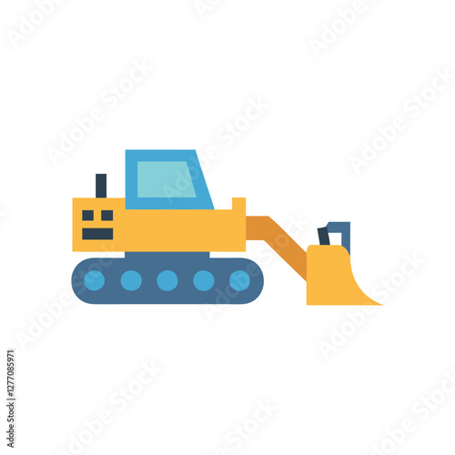  Vector Icon of Construction Bulldozer