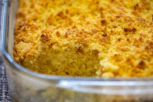 Traditional cuca with farofa. The most traditional Brazilian cuca