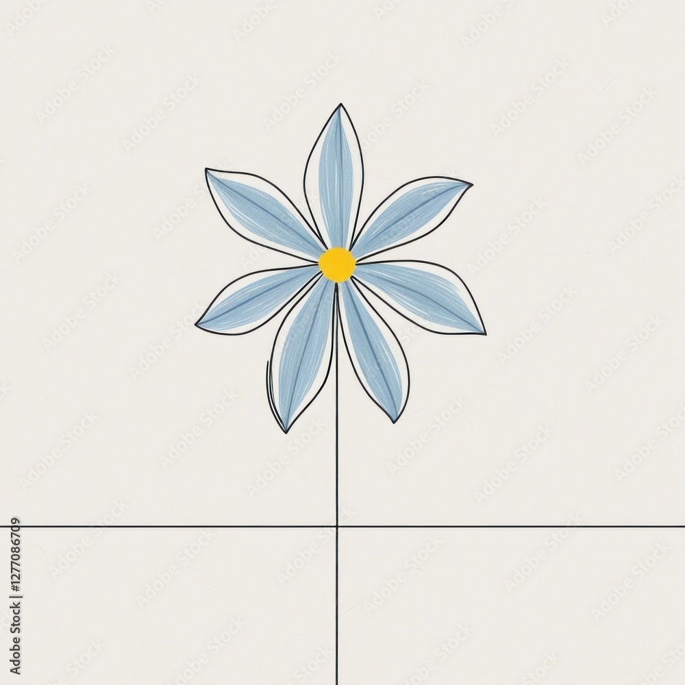 Obraz premium Minimalist Flower Tile