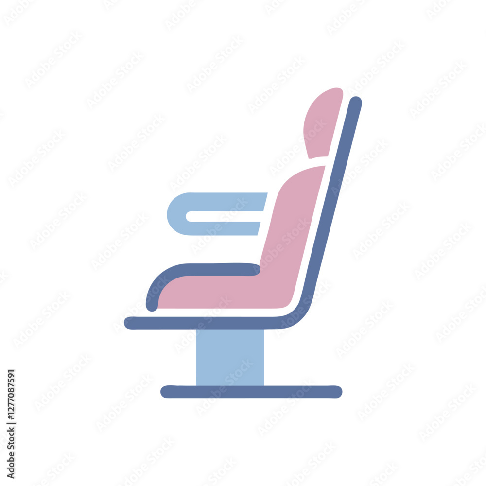 Vector Icon of Comfortable Airplane Seat Vector Icon of Comfortable Airplane Seat