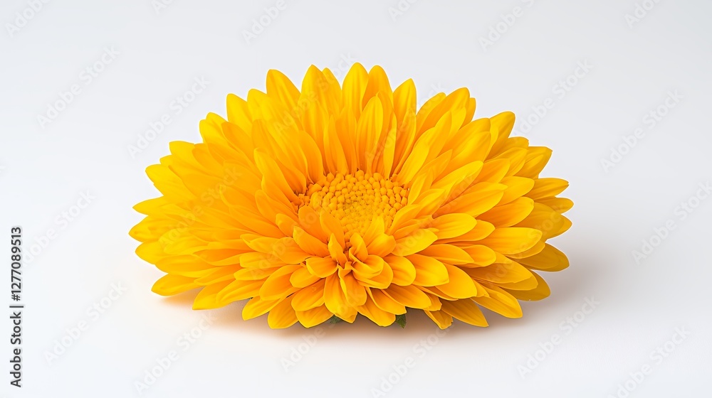Vibrant Yellow Flower Close-up Studio Shot on White Background Vibrant Yellow Flower Close-up Studio Shot on White Background