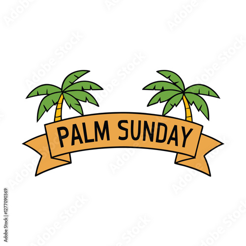 Palm Sunday vector elements for Jesus , Christian