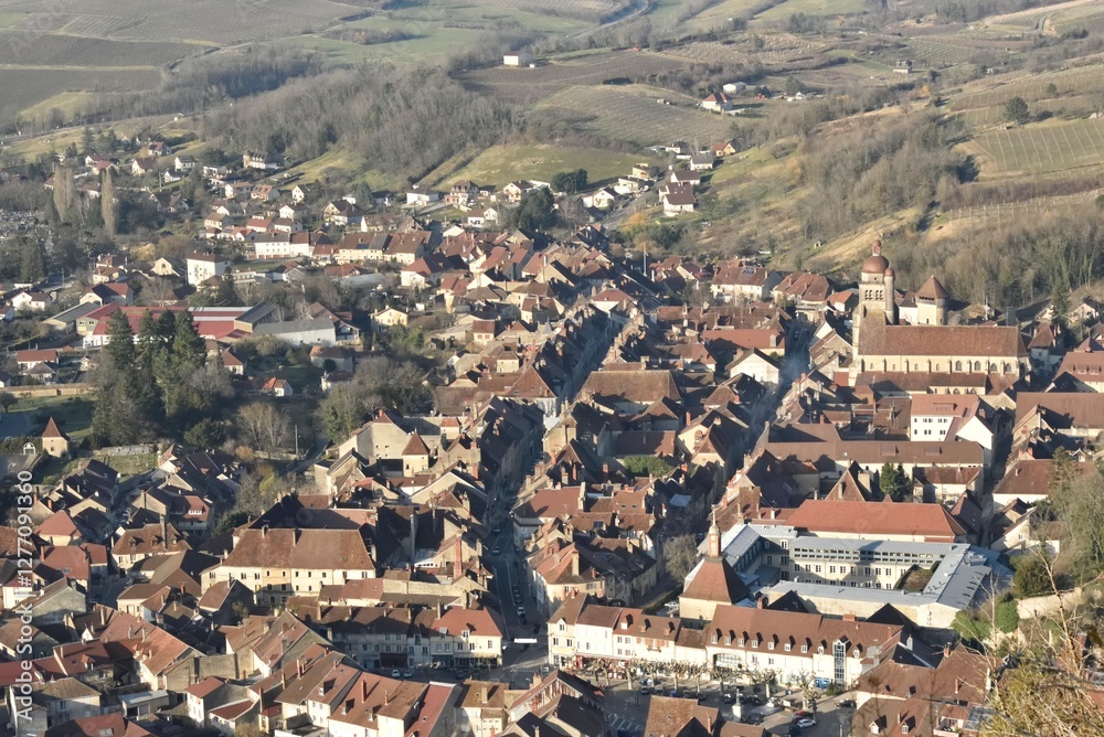 Fototapeta premium Vue générale de Poligny (Jura)