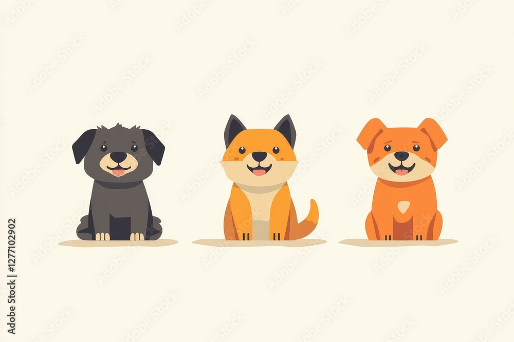 Naklejka premium chilguy dogs cute vector stule minimalism