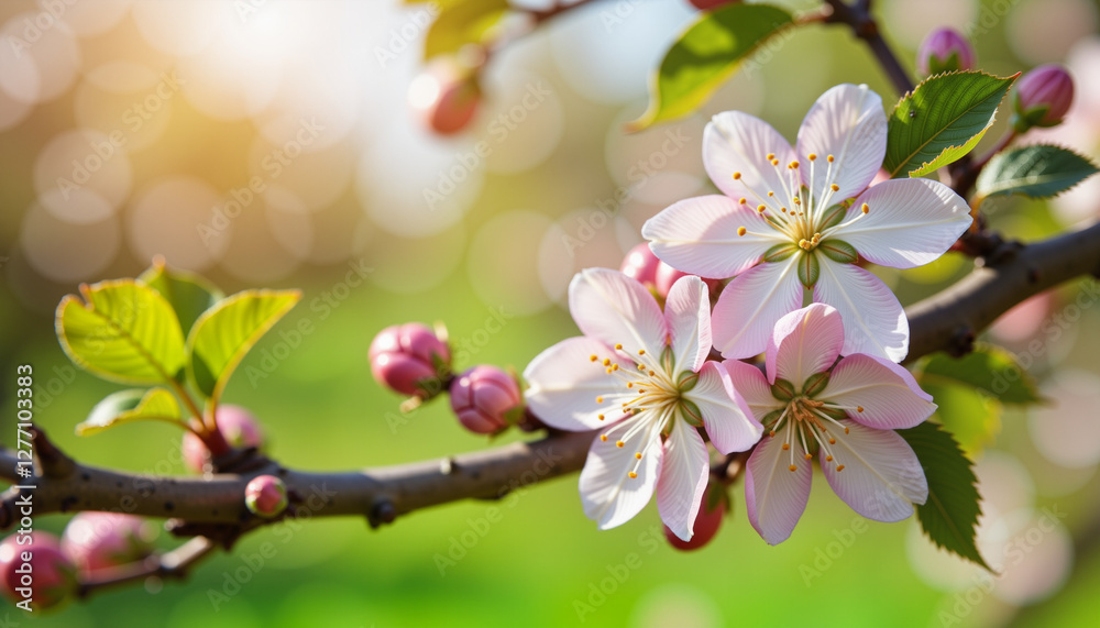 Seasonal flower bloom, delicate apple blossoms in spring orchard, beauty Seasonal flower bloom, delicate apple blossoms in spring orchard, beauty