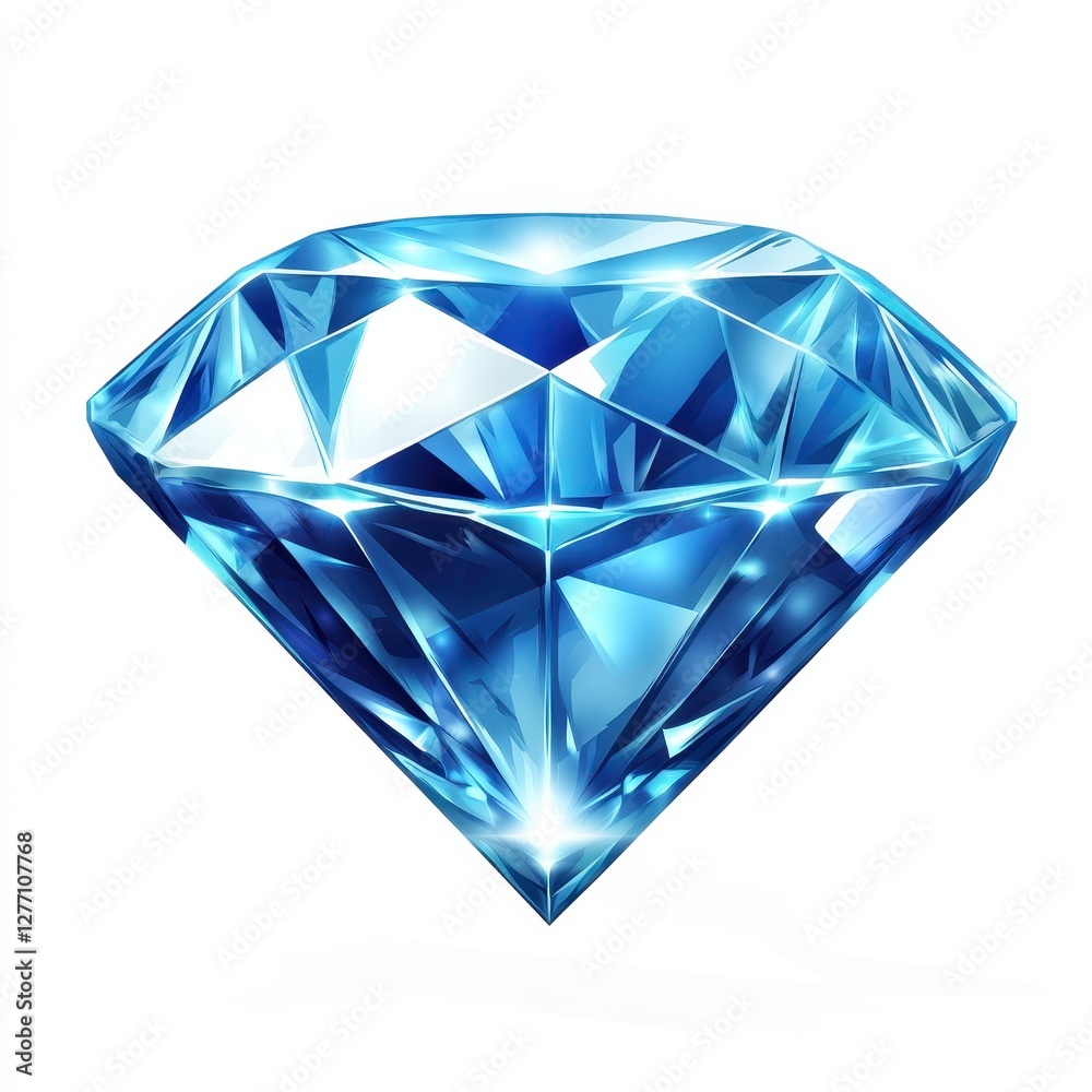 Brilliant blue diamond on a white background Brilliant blue diamond on a white background