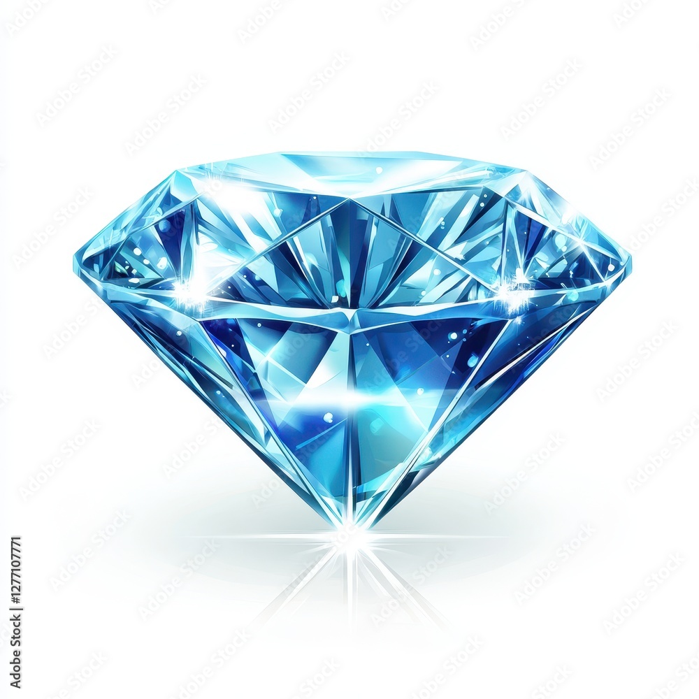 Brilliant blue diamond on a white background Brilliant blue diamond on a white background