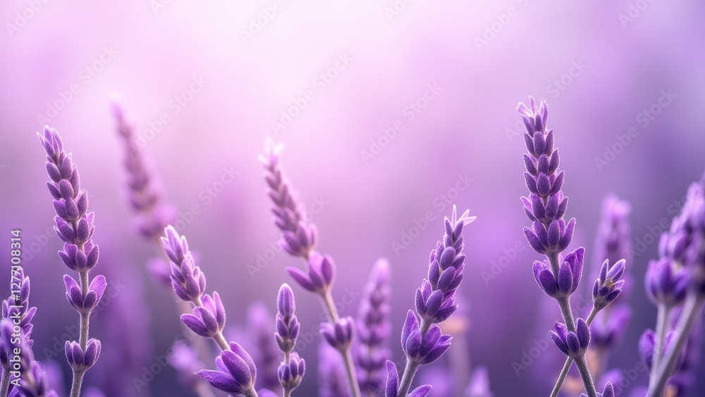 Fototapeta premium Lavender wallpaper with a soft, dreamy background featuring vibrant lavender flowers in full bloom.