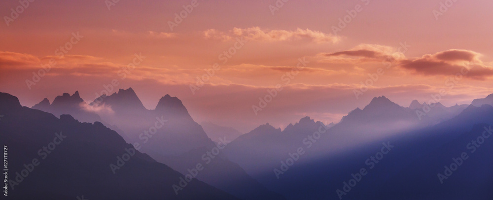 Fototapeta premium Mountains on sunrise