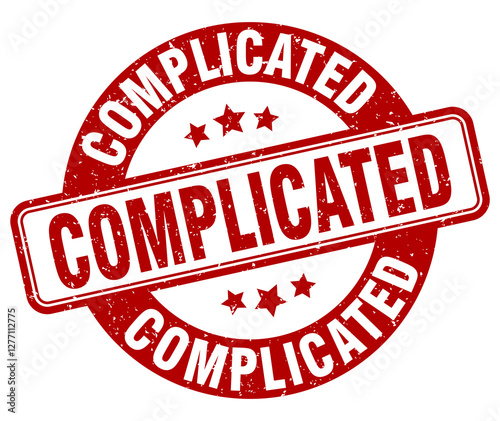 complicated stamp. complicated label. round grunge sign