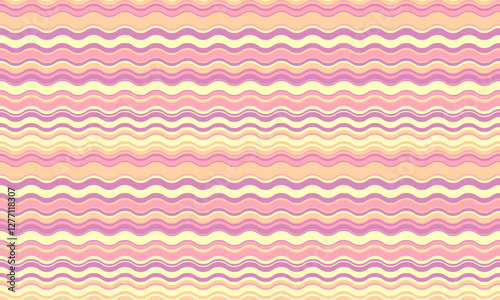 Serene pastel wavy stripes background.  Perfect for website banners, social media, packaging, or textile designs.  Soft, calming colors evoke feelings of peace and tranquility.