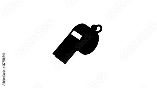 Black and white silhouette of a whistle, signaling authority