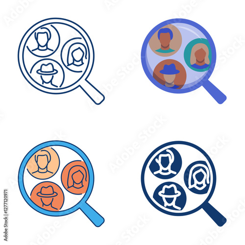 Search for people icon set