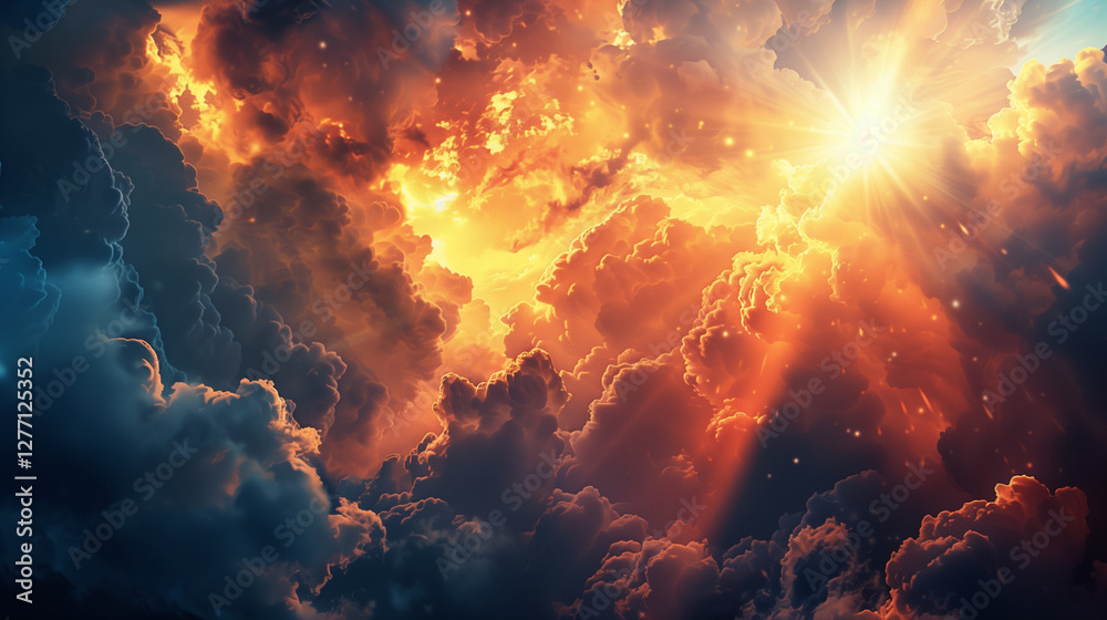 Glowing rays of heaven breaking through the clouds in a Christian PowerPoint Background of Grace and devotion Glowing rays of heaven breaking through the clouds in a Christian PowerPoint Background of Grace and devotion