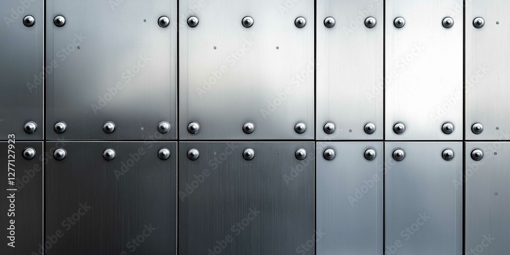 Intricate design featuring riveted aluminum panels and brushed steel finishes in an industrial setting showcasing depth and realism Intricate design featuring riveted aluminum panels and brushed steel finishes in an industrial setting showcasing depth and realism