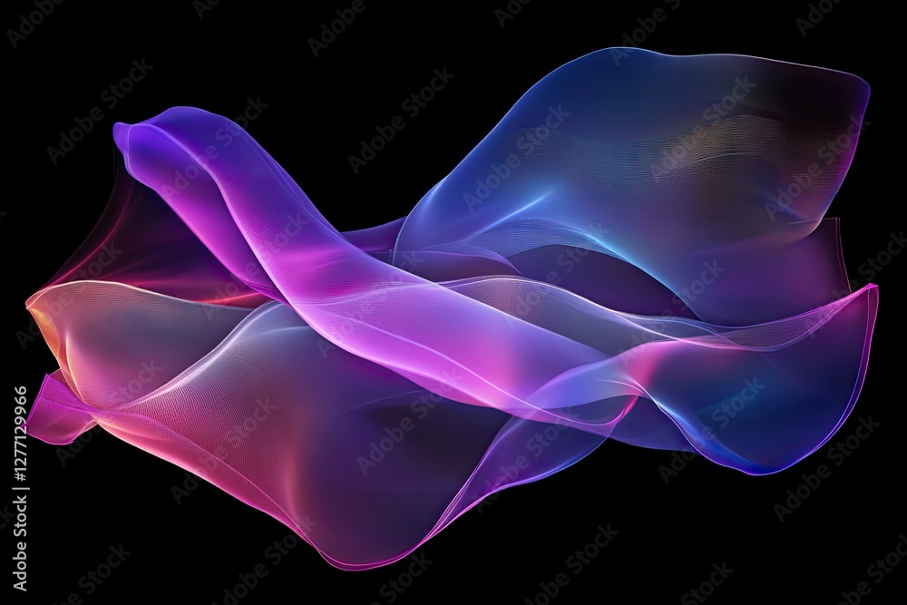 Colorful flowing waves blend smoothly, creating dynamic and ethe Colorful flowing waves blend smoothly, creating dynamic and ethe