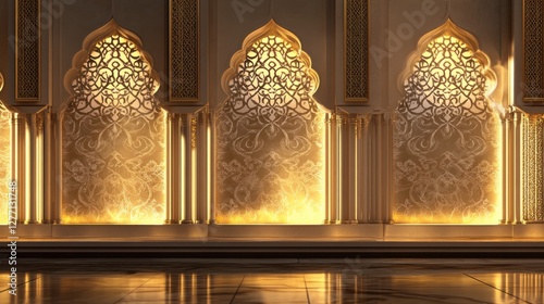 Luxurious Background with Ornate Arches and Soft Decorative Light