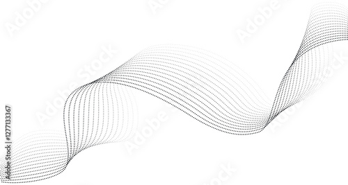 Vector illustration of abstract smooth  dotted halftone wave blend lines. Modern design element suitable for banners, covers, presentations.