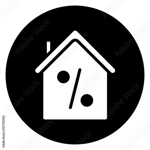 Inverted Bold Circle House Discount Glyph