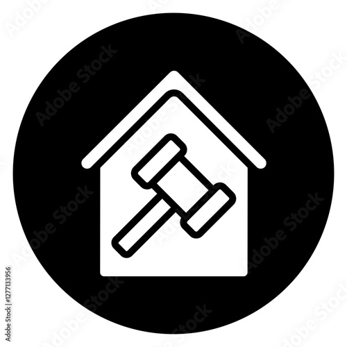 Inverted Bold Circle Property/Home Auction Glyph