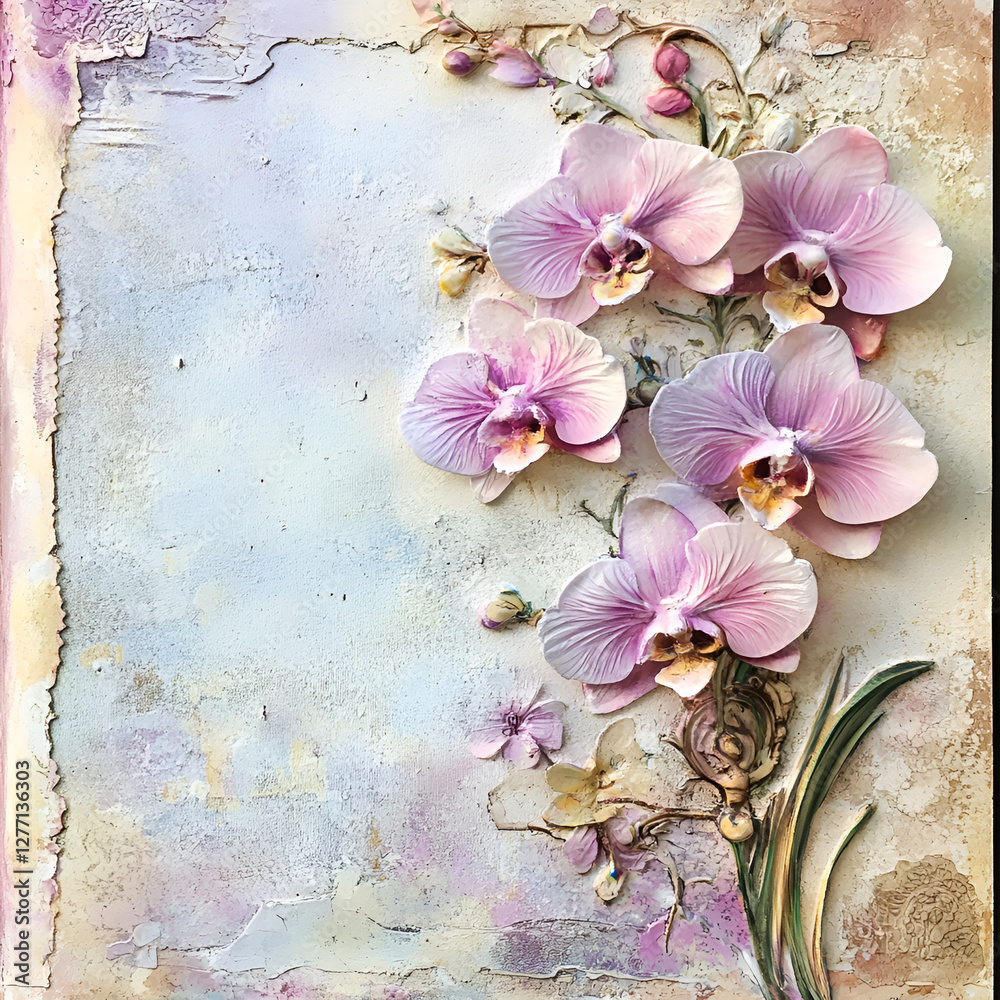 custom made wallpaper toronto digitalVintage Orgid pattern