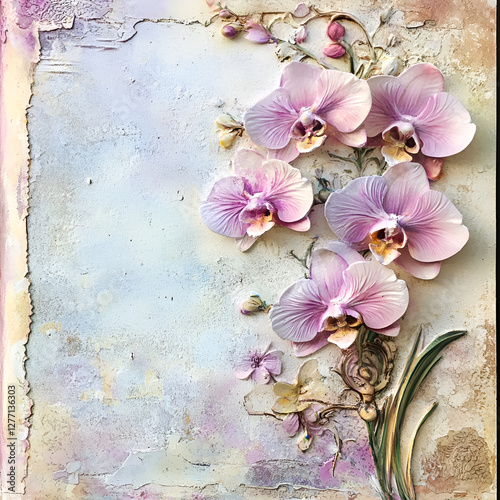 Wallpaper Mural Vintage Orgid pattern Torontodigital.ca