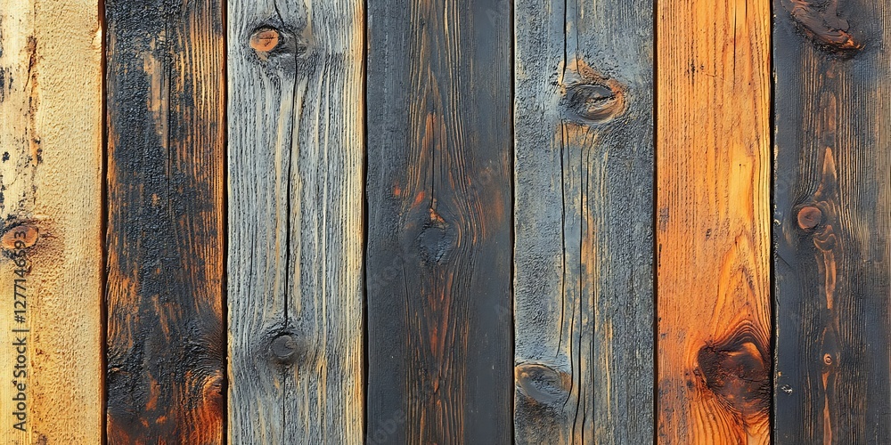 Naklejka premium Colorful Wood Plank Texture