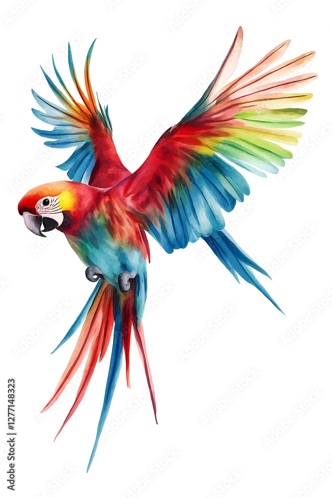 Obraz premium Parrot on White Background