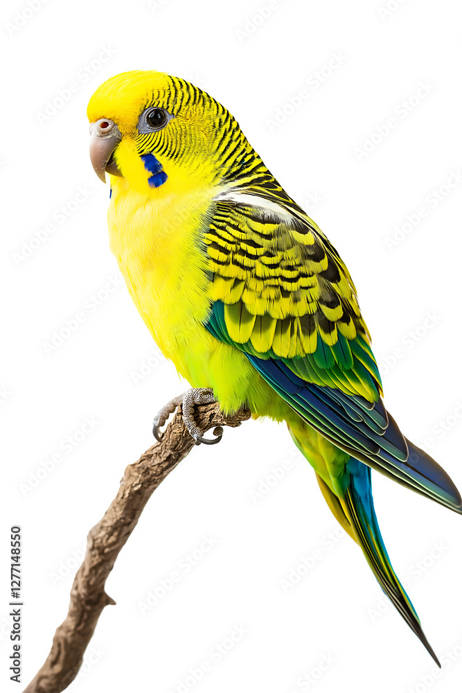 Fototapeta premium Budgerigar Parrot Isolated on White Background