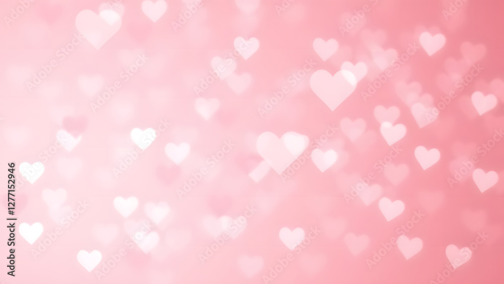 Pink heart pattern with glowing bokeh lights Pink heart pattern with glowing bokeh lights