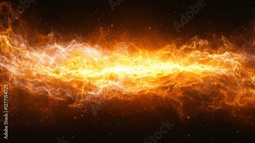 Abstract fiery energy flowing across a dark background photo
