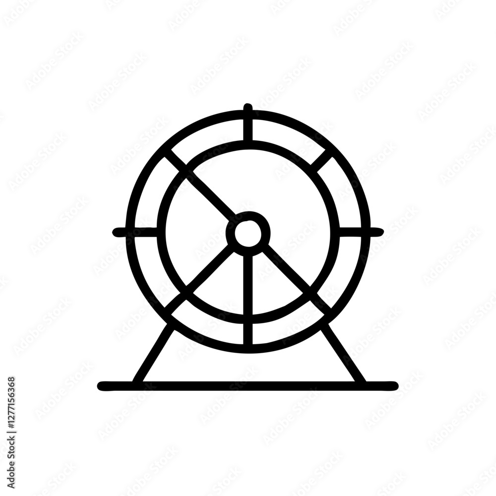 Hamster wheel icon in motion, fun pet activity concept Hamster wheel icon in motion, fun pet activity concept