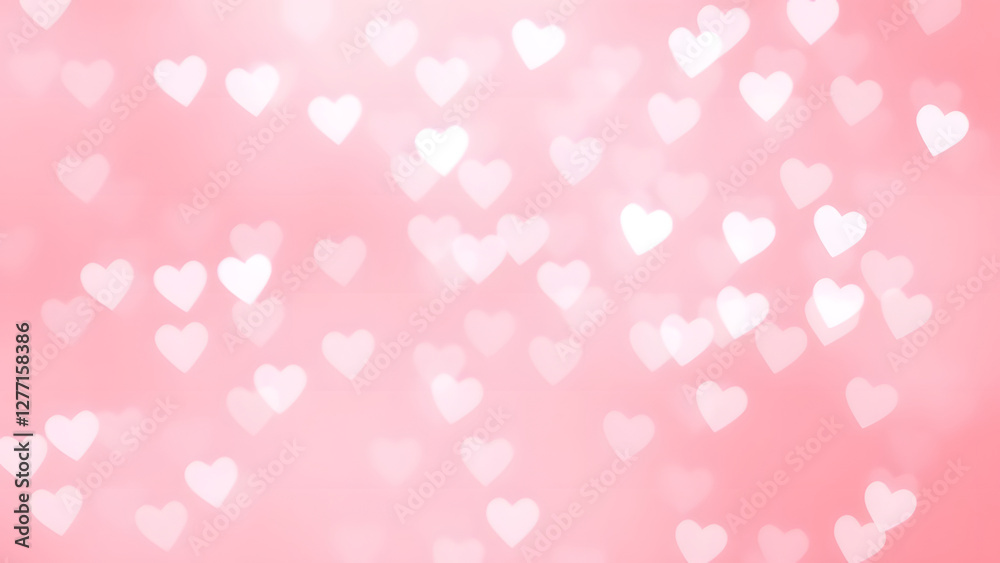 Pink heart pattern with glowing bokeh lights Pink heart pattern with glowing bokeh lights