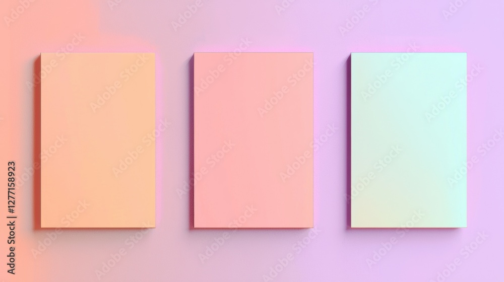 Three rectangular panels of different colors - one on the left, one in the middle, and one on either side.