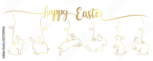 Happy Easter with hanging bunny decoration
