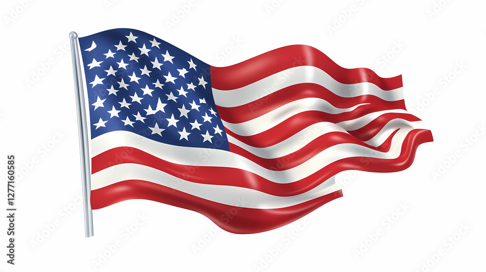 Grungy american flag for fourth of july decorations isolated on a transparent background. Distorted Time-Warped Village. Illustration Grungy american flag for fourth of july decorations isolated on a transparent background. Distorted Time-Warped Village. Illustration